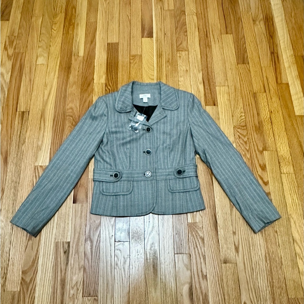 NWT LOFT Women's Gray Striped Blazer